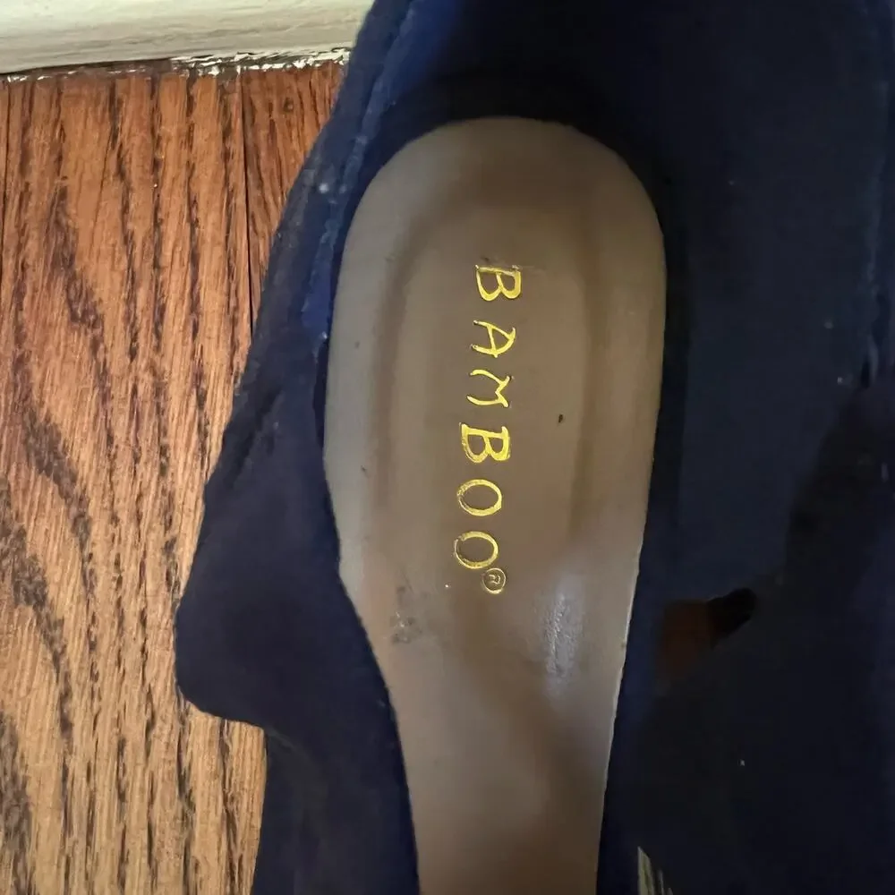 Royal Blue Wedge Espadrille Sandals Size 7 Strappy Open Toe 3in Heel Bohochic